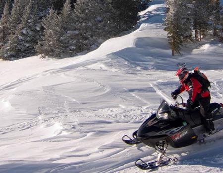 Snowmobiling in Breck